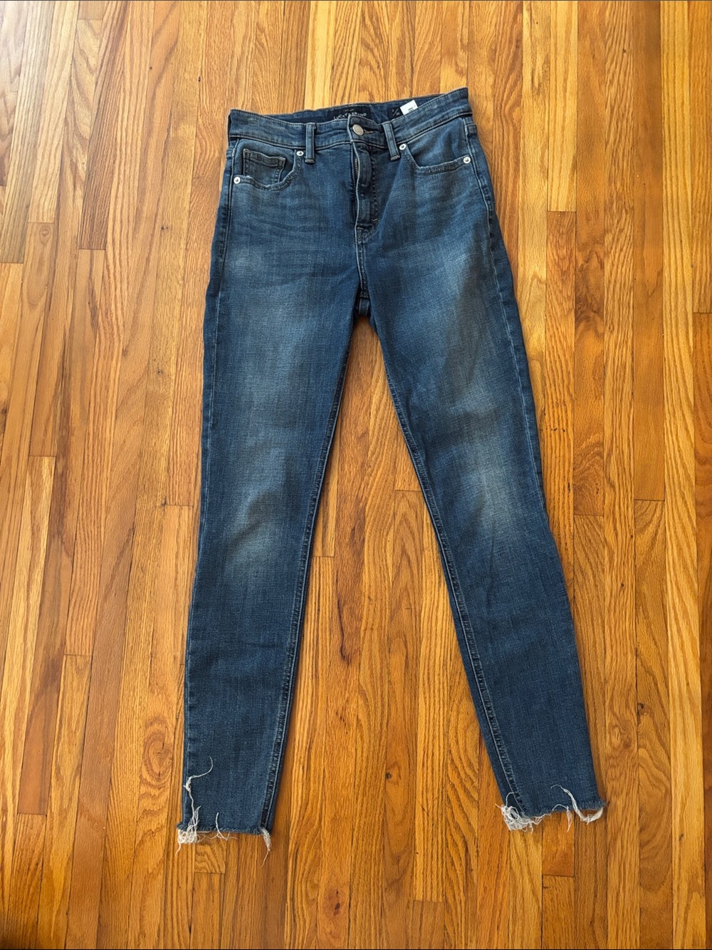 Lucky Brand Distressed Dark Blue Women's Skinny Jeans